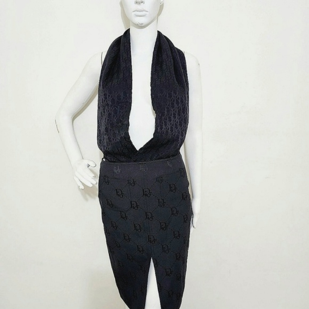 *ON HOLD* Christian Dior silk black monogram scarf / top